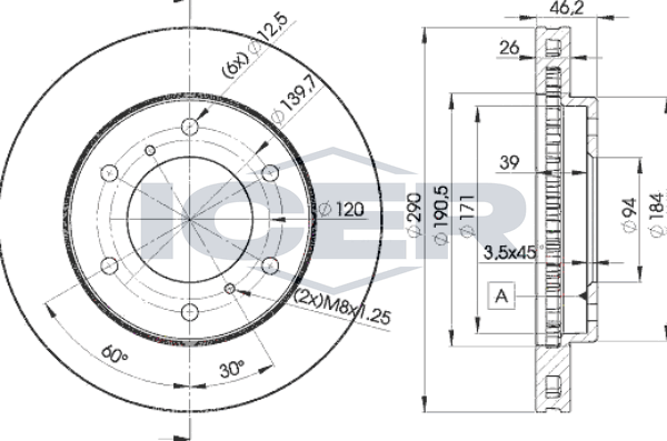 Тормозной диск Icer. Артикул 78BD7116-2