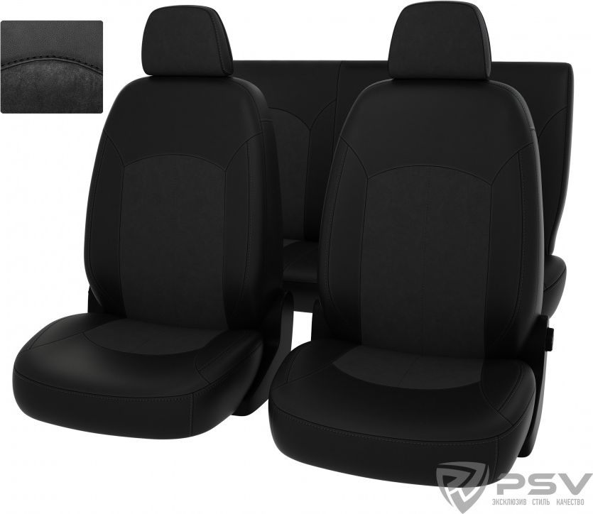 Чехлы PSV Оригинал на сидения для Lada Granta рестайлинг 2018-2026, цвет Черный. Артикул 131811