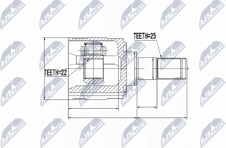 Шрус внутренний (граната) NTY. Артикул NPW-KA-318
