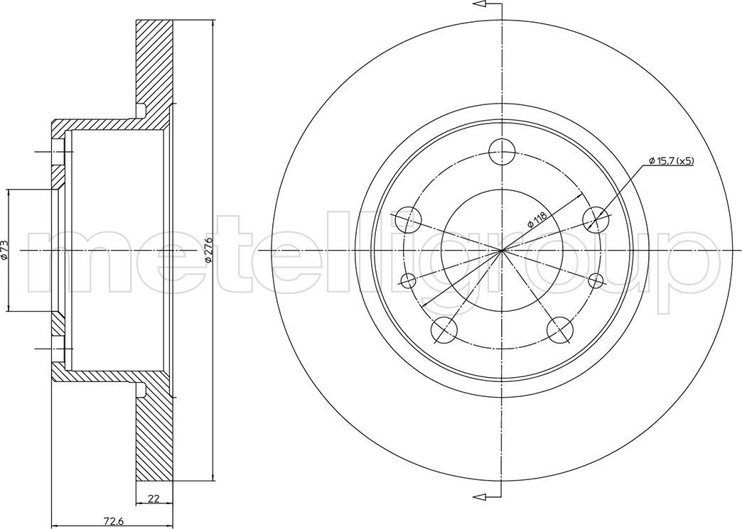 Тормозной диск Metelli. Артикул 23-0570