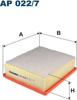 Воздушный фильтр Filtron для Jeep Renegade I 2014-2026. Артикул AP 022/7