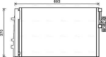 Радиатор кондиционера (конденсатор) AVA (алюминий) для BMW X4 I (F26) 2014-2018. Артикул BWA5479D