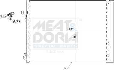 Радиатор кондиционера (конденсатор) Meat & Doria. Артикул 991109