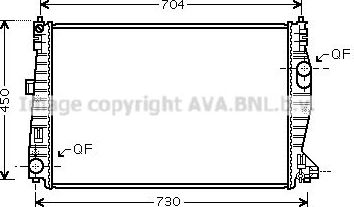 Радиатор охлаждения двигателя AVA. Артикул ALA2101