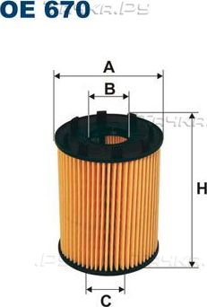 Масляный фильтр Filtron для Fiat 500 II 2007-2026. Артикул OE 670