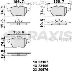 Тормозные колодки Braxis передние для Volvo C70 I 1997-2005. Артикул AA0268