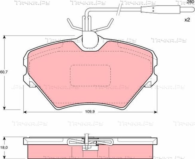 Тормозные колодки TRW. Артикул GDB1087