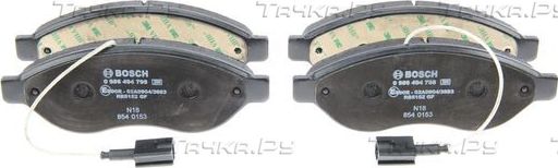 Тормозные колодки Bosch (Low-Metallic) передние для Fiat Ducato III 2014-2026. Артикул 0 986 494 798