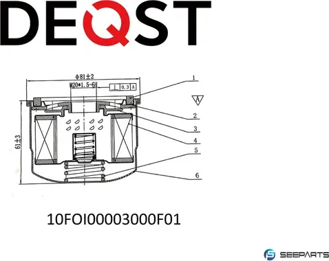 Фильтр масляный (Deqst). Артикул 10FOI00003000