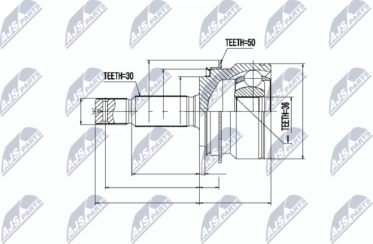Шрус внутренний (граната) NTY. Артикул NPZ-MS-055