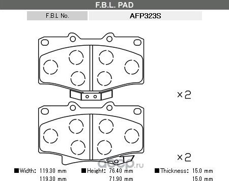 AN-406WK КОЛОДКИ ДИСКОВЫЕ (FBL). Артикул AFP323S