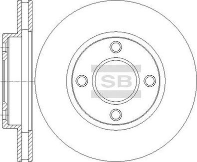 Тормозной диск Sangsin Hi-Q передний для Nissan Micra K13 2010-2016. Артикул SD4265