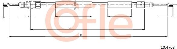 Трос ручника (тросик ручного тормоза) Cofle задний левый для Citroen Berlingo I 1997-2011. Артикул 92.10.4708