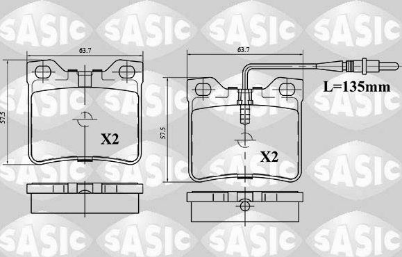 Тормозные колодки Sasic. Артикул 6210047