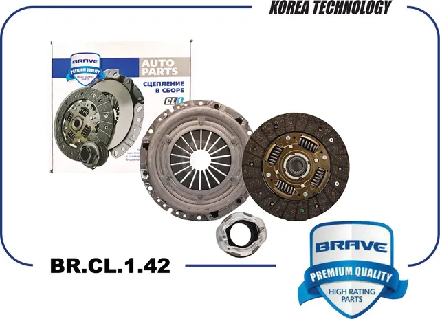 Сцепление в сборе [корзина+диск+выжимной] 41300-2620 BR.CL.1.42 Kia Rio 17-/Ceed (Brave). Артикул BRCL142