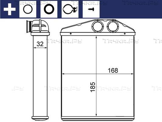 Радиатор отопителя (печки) Mahle Behr для Cadillac BLS 2006-2009. Артикул AH 13 000S