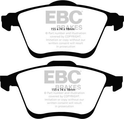 Тормозные колодки EBC Brakes передние для Mazda 6 I (GG) 2005-2007. Артикул DP21773