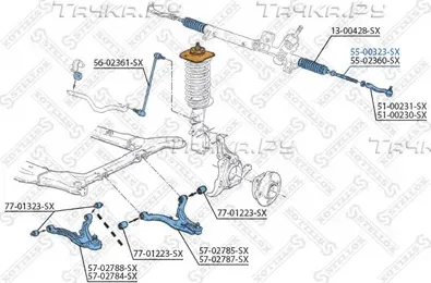 Рулевая тяга Stellox правая/левая для Volvo V70 I 1995-2000. Артикул 55-00323-SX