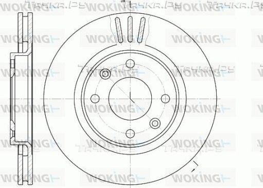 Тормозной диск Woking передний для Citroen Berlingo I 1996-2011. Артикул D6603.10