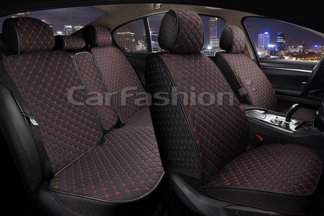 Накидки универсальные Linen Cube Plus для авто, цвет Черный/Черный/Красный. Артикул 22687