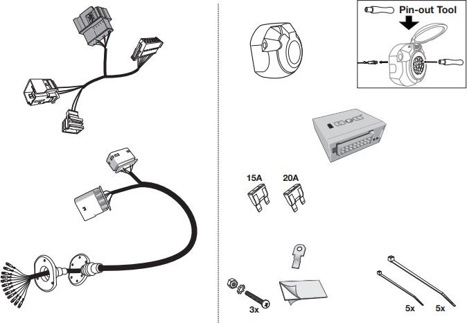 Штатная электрика фаркопа Hak-System (полный комплект) 13-полюсная для Mercedes-Benz Sprinter VS30 W910 2018-2026. Артикул 21040538