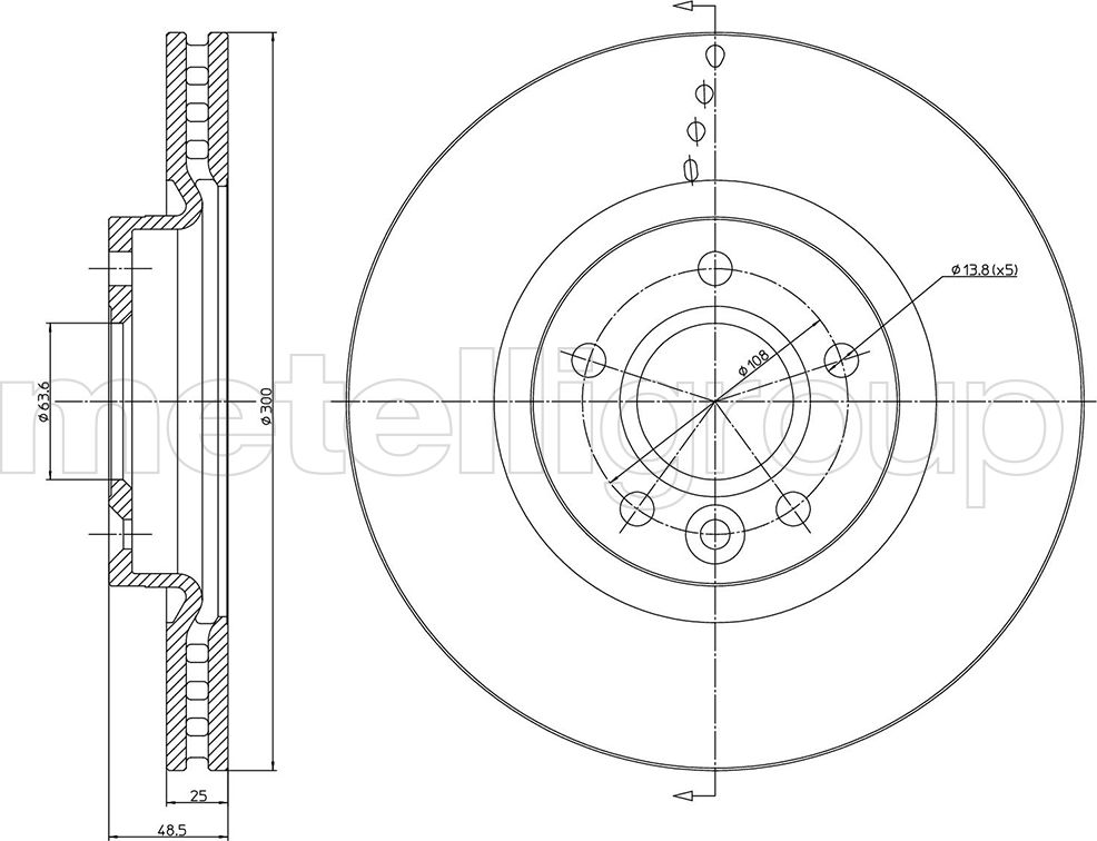 Тормозной диск Metelli. Артикул 23-1476C