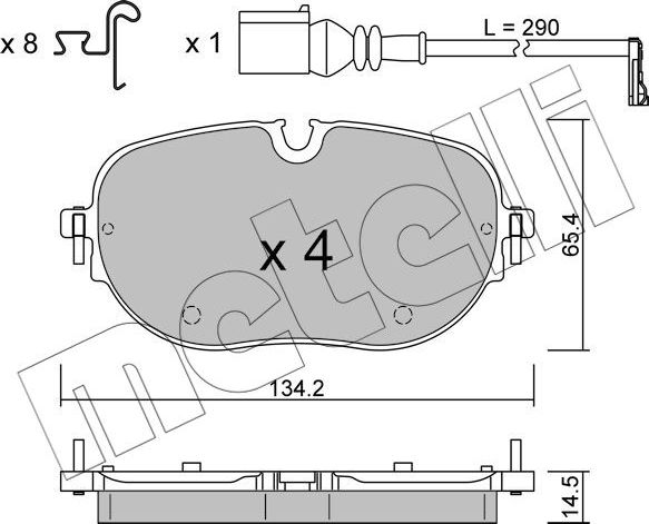 Тормозные колодки Metelli. Артикул 22-1318-0
