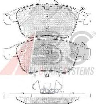 [Комплект тормозных колодок, дисковый тормоз ] (ABS). Артикул 37707