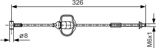 Трос ручника (тросик ручного тормоза) Bosch передний для Ford Transit Connect I 2002-2013. Артикул 1 987 477 929