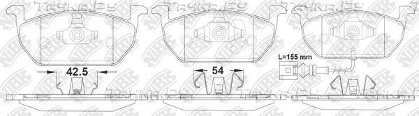 Тормозные колодки NiBK передние для SEAT Leon III 2012-2026. Артикул PN0699W