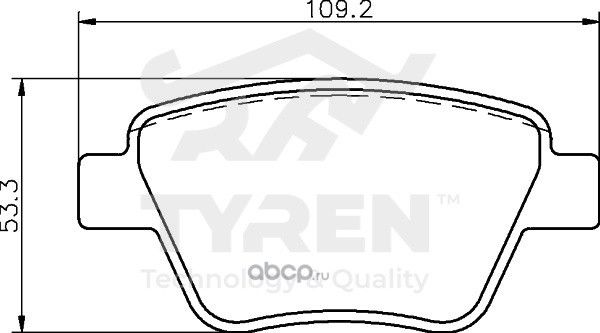 Дисковые тормозные колодки (Tyren). Артикул TYR1222221