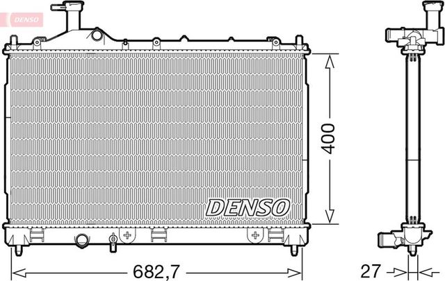 Радиатор охлаждения двигателя Denso для Mitsubishi Outlander III 2012-2015. Артикул DRM45042