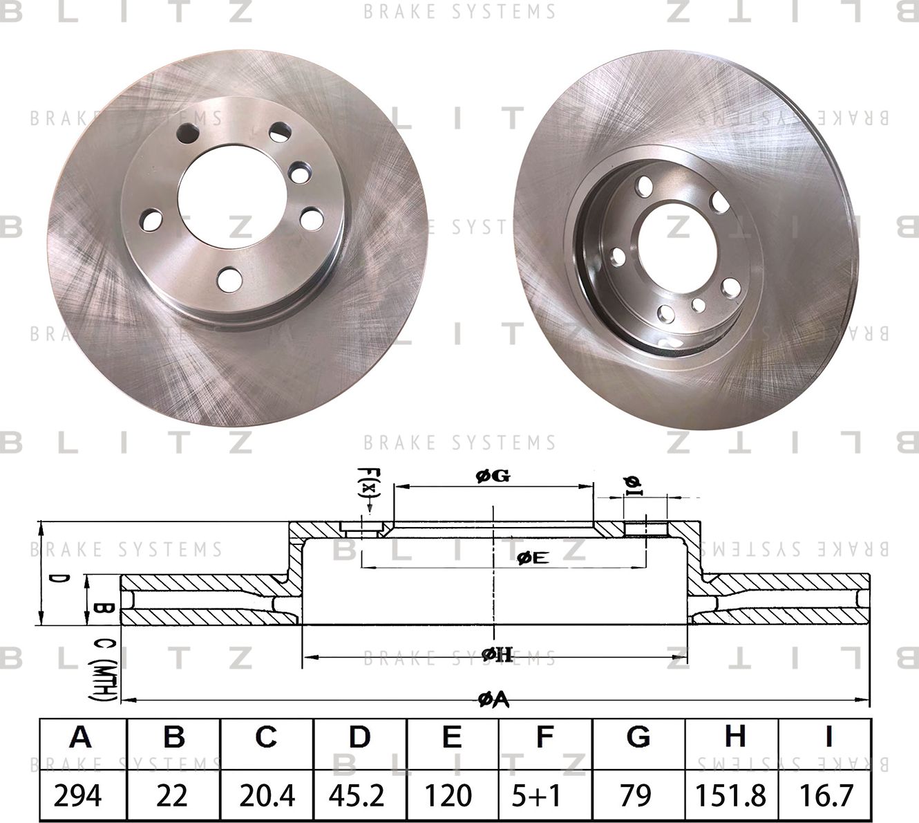 Диск тормозной (Blitz). Артикул BS0649