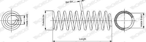 Пружина подвески Monroe OESpectrum задняя для Toyota Land Cruiser 80 1990-1997. Артикул SP0593