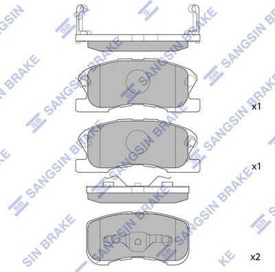 Тормозные колодки Sangsin Hi-Q. Артикул SP1610