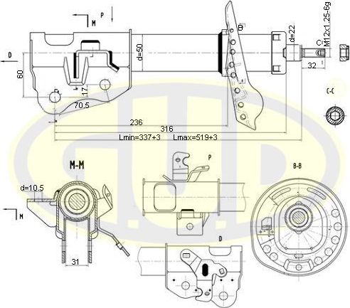 Амортизатор G.U.D.. Артикул GSA339723