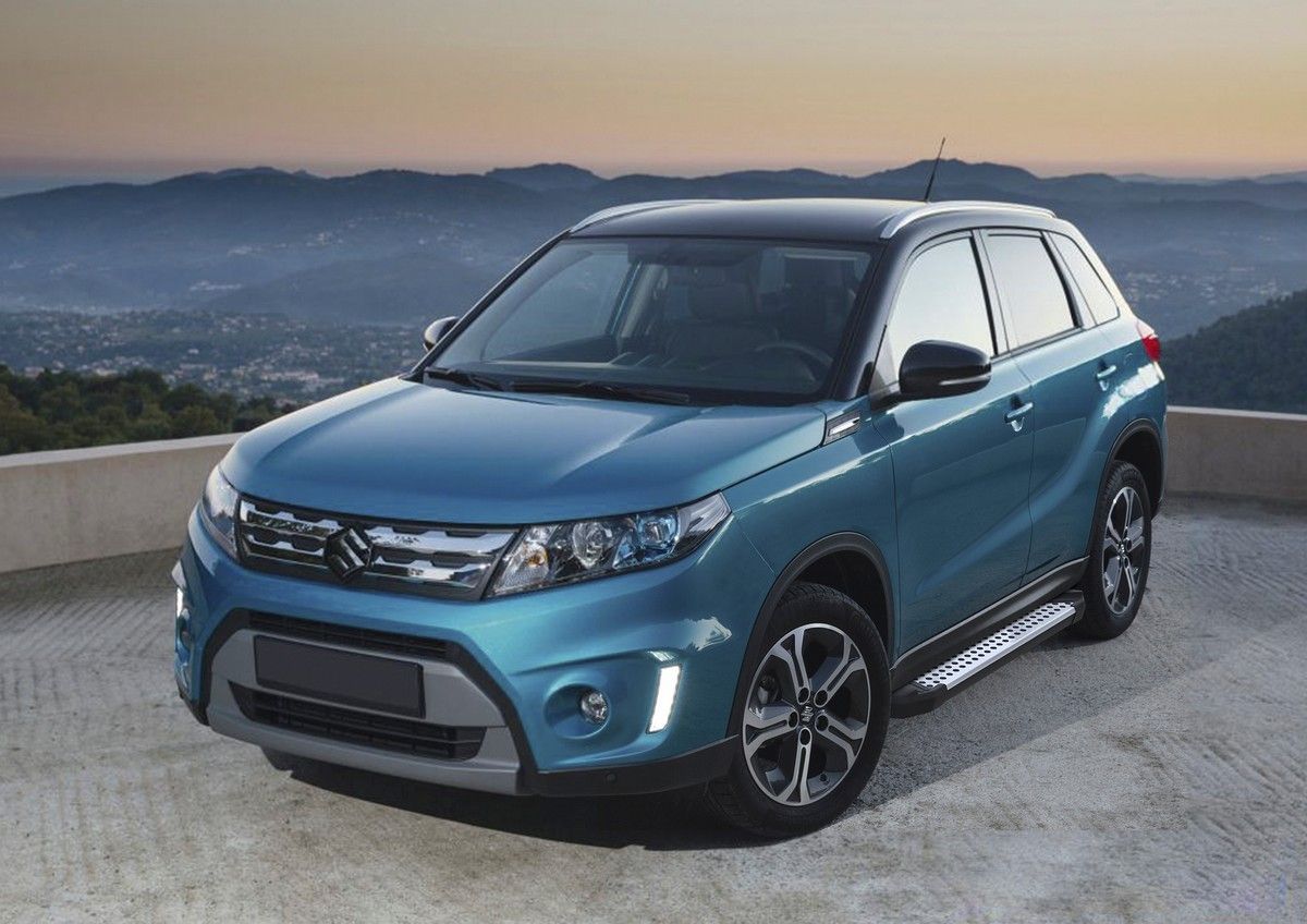 Пороги алюминиевые Rival Bmw-Style круг для Suzuki Vitara IV 2015-2018. Артикул D160AL.5503.1