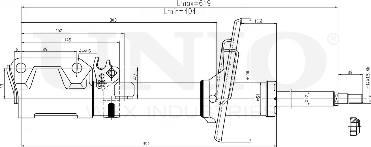 Амортизатор подвески (Unio). Артикул SAB-10148