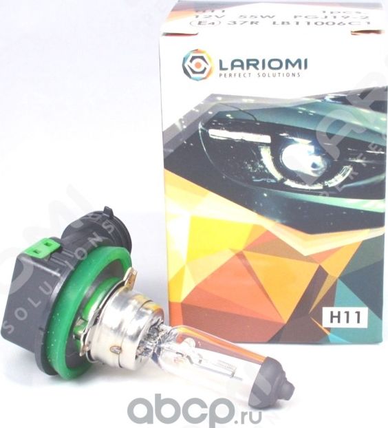 Лампа галогенная H11 12V 55W PGJ19-2 (Lariomi). Артикул LB11006C1