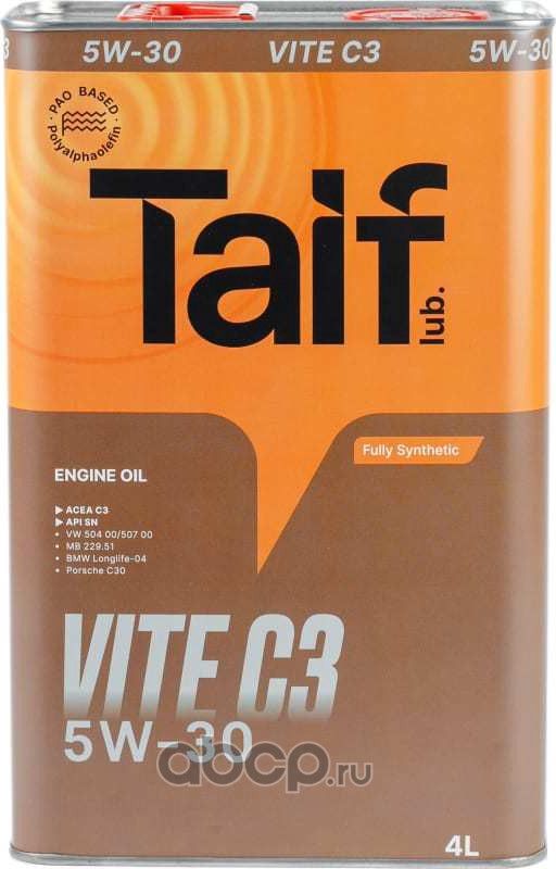 Масло моторное TAIF VITE C3 5W-30 4л. Артикул 211014