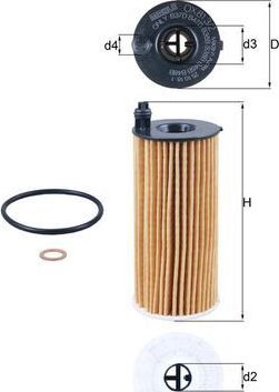 Масляный фильтр Mahle-Knecht для BMW 5 VI (F10/F11/F07) 2013-2017. Артикул OX 813/2D
