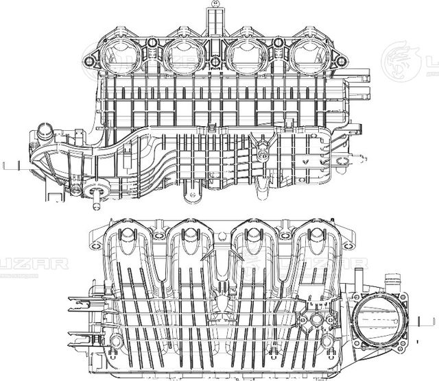 Коллектор впускной VW TIGUAN (16-)/SKODA OCTAVIA (12-) 1.4T [CZDA,CZEA] (Luzar). Артикул LIM 1801