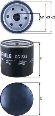 Масляный фильтр Mahle. Артикул OC 232
