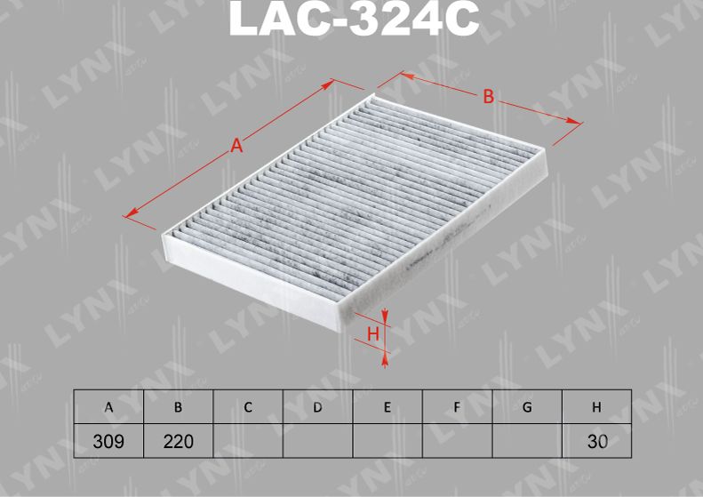 Салонный фильтр LYNXauto. Артикул LAC-324C