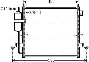 Радиатор кондиционера (конденсатор) AVA (алюминий) для Mitsubishi L200 IV 2005-2015. Артикул MT5239D