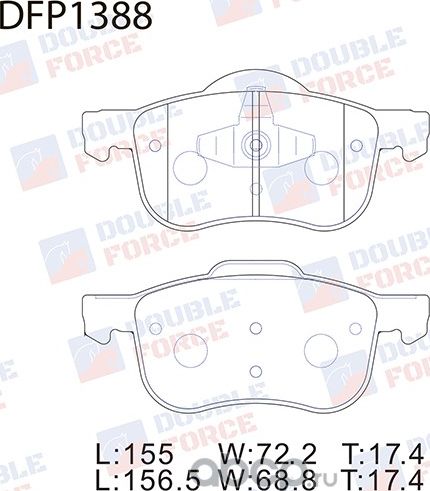 Колодки тормозные дисковые Double Force. Артикул DFP1388