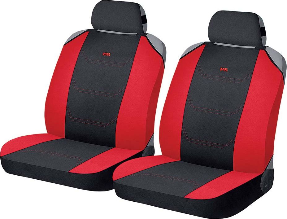 Накидки универсальные Hadar Rosen Cross на передние сидения авто, цвет Черный/Красный/Красный. Артикул 21236