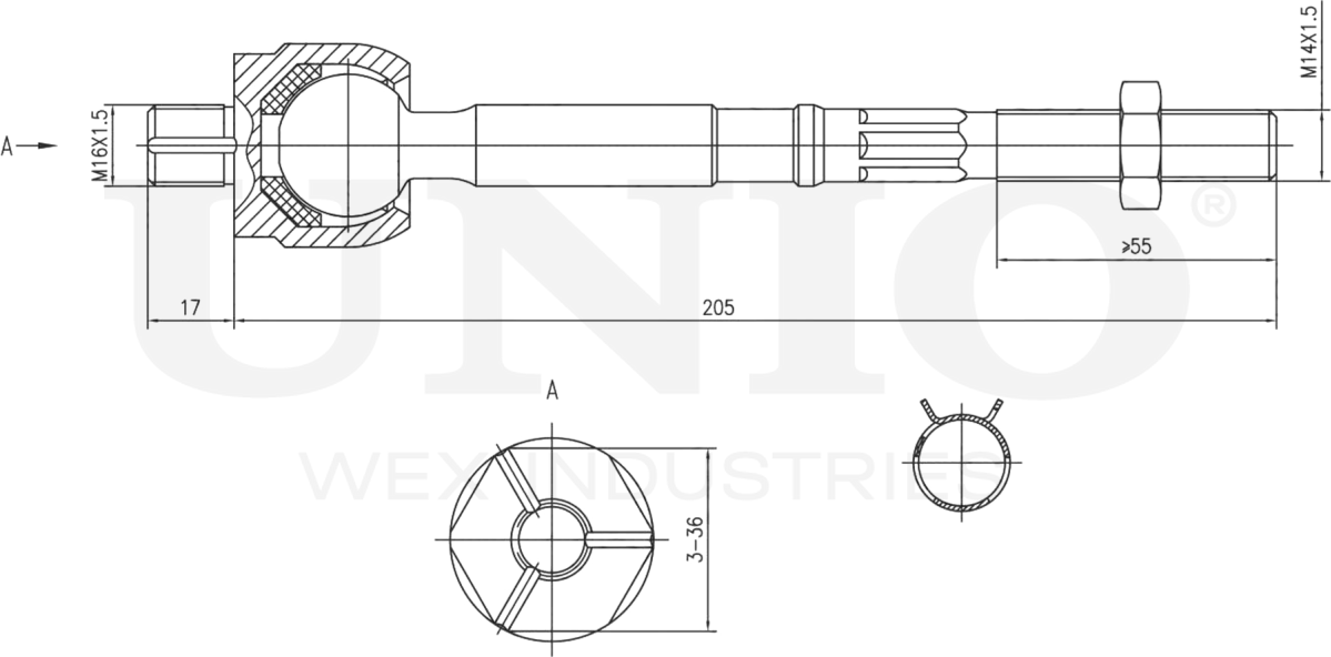 Тяга рулевая (Unio). Артикул SSP-30061