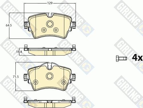 Тормозные колодки Girling передние для MINI Clubman II (F54) 2014-2026. Артикул 6120871
