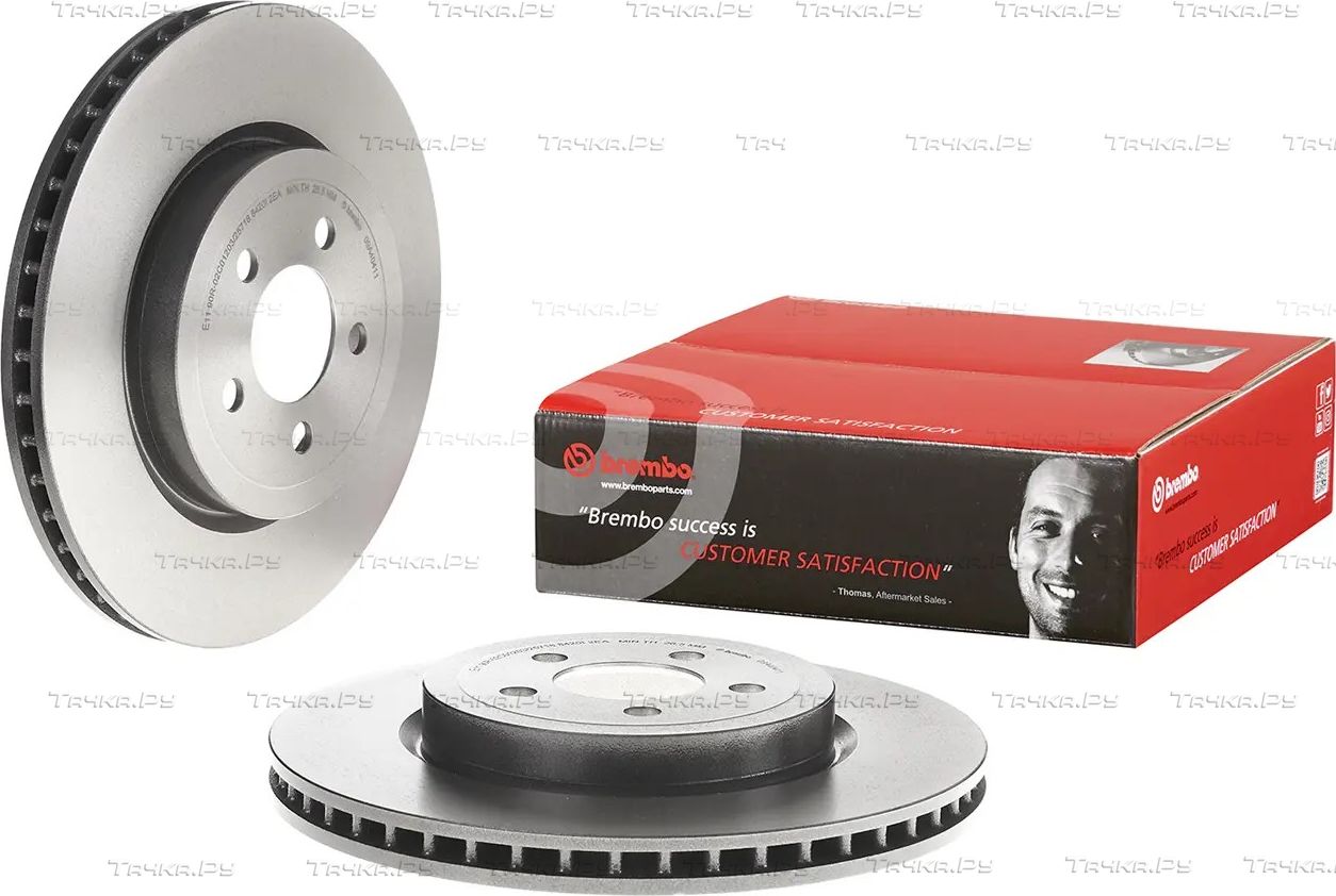 Тормозной диск Brembo PRIME LINE - UV Coated передний для Lancia Thema II 2011-2014. Артикул 09.A404.11